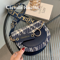 Singapore Niche Bag Womens Wild 2021 New Trend Wide Shoulder Straps Single Shoulder Cross Body Bag Net Red Saddle Bag Autumn