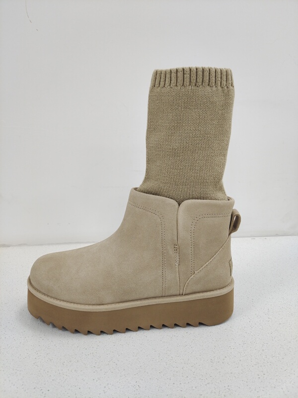 Authentic Ugg Autumn and Winter Women's Thick-Soled Sock-Style Warm Short Boots with Fleece High-Top Leather Snow Boots 1170712 Authentic Ugg Autumn and Winter Women's Thick-Soled Sock-Style Warm Short Boots with Fleece High-Top Leather Snow Boots 1170712
