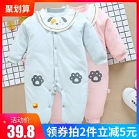 Mùa thu và mùa đông cotton mới nam và nữ quần áo trẻ em romper trẻ em cotton quần áo cotton chần đệm ấm jumpsuit áo liền quần cho bé