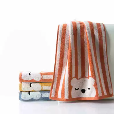 Cotton towel, cotton face towel, cute bear, thick, soft, absorbent, fluffy, non-twisted yarn, practical and comfortable
