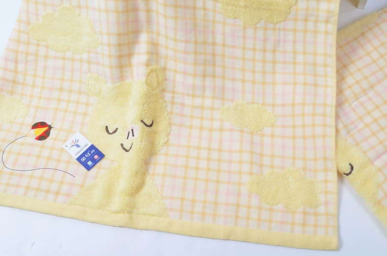 Khăn bông tắm có thêu gạc không xoắn, chất cotton mềm mại, thấm hút tốt, thân thiện với làn da, có thể dùng làm khăn tắm trẻ em - Khăn tắm / áo choàng tắm