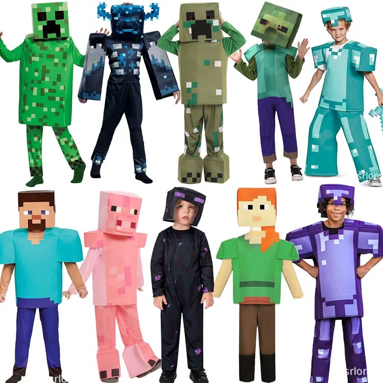 Minecraft Movie Halloween Minecraft Diamond Armor Cosplay Children's Performance Costume