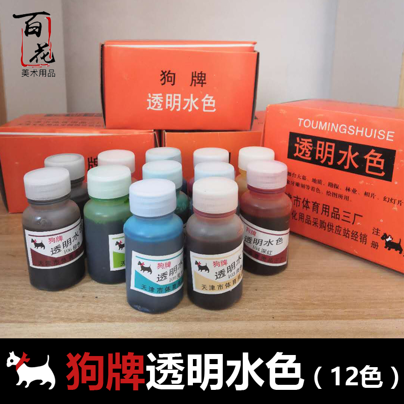 Dog plate transparent water color liquid watercolor pigment animated hand painted design dip pen ink photo complement