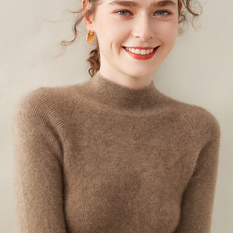 Simple Knit Half-Turtleneck Wool Sweater for Women, Autumn/Winter 2026, Thickened Warm Sweater with Ribbed Design, Slim-Fit Knitted Base Layer Simple Knit Half-Turtleneck Wool Sweater for Women, Autumn/Winter 2026, Thickened Warm Sweater with Ribbed Design, Slim-Fit Knitted Base Layer