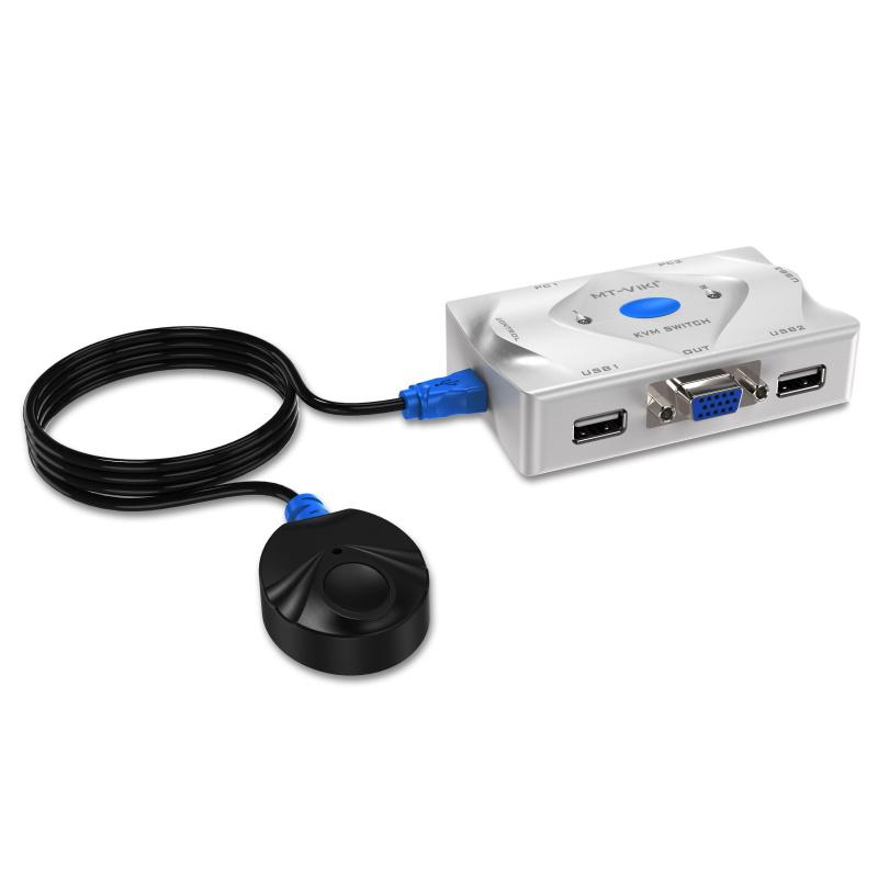 Maituo MT-201KL 2-mouth automatic KVM switcher table face type set of keyboard slip rat control 2 computers