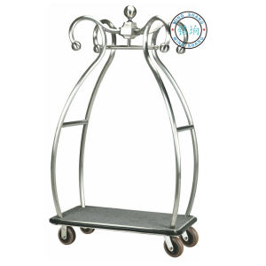 铭垧 酒店大堂行李车不锈钢行李置物手推车服务车箱包接待运送车