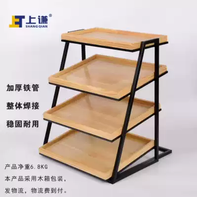 Shangqian four-layer pine iron rack cake room bread display display rack Commercial small supermarket shelf cosmetics rack