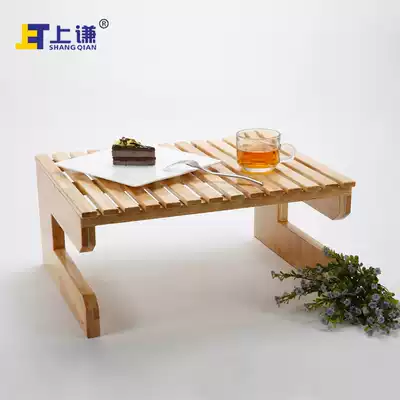 Shangqian rubber wood shelf Pastry cake cake bakery baking showcase Nakajima cabinet display soft furnishings