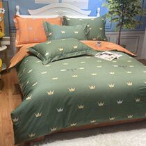 High-end Nordic cotton twill four-piece light luxury fashion brand big print cotton quilt cover bed sheets bedding