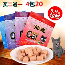 The handsome pet cat trains cat sausage snacks with ham - gut - cat ham 100g - 10 tuna salmon