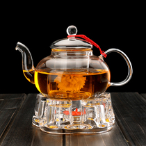 Tea Heart Crystal Glass Base Flower Tea kettle Heater Candle Warm Tea