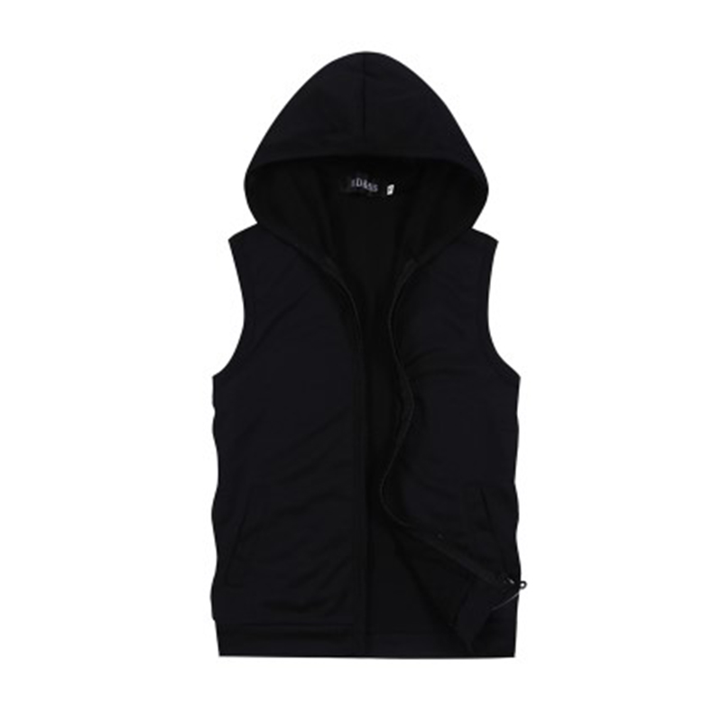 Áo khoác thể thao nam trùm đầu áo len mỏng cardigan dây kéo trùm đầu không tay áo vest nam ao the thao