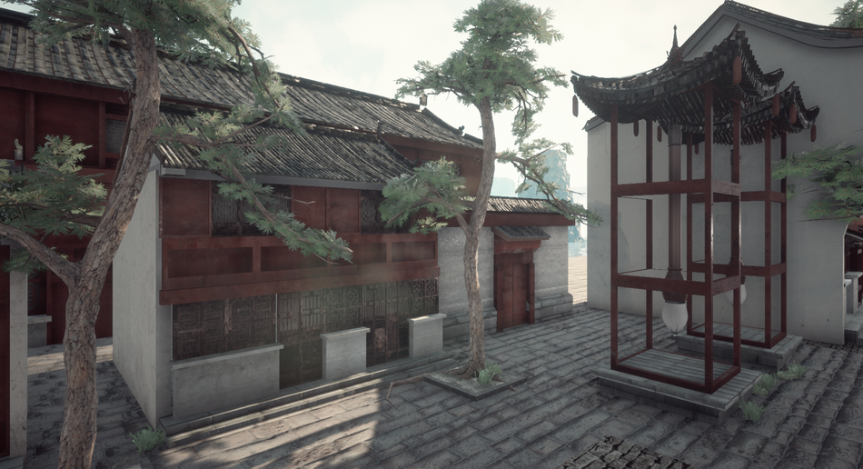 UE4虚幻4 中国风仙侠武侠江南小镇水乡建筑小河环境场景-淘宝网_dad91746.png