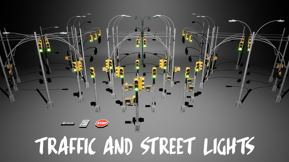 Traffic and Street Lights马路路灯交通灯红绿灯
