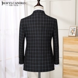 Костюм, модный комплект в английском стиле, мужской пиджак классического кроя, свадебное платье, 3 предмета, облегающий крой