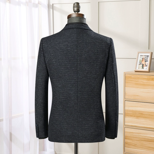 Демисезонная куртка для отдыха, трендовое шерстяное шерстяное пальто, пиджак классического кроя, облегающий крой, в корейском стиле