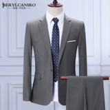 Мужской комплект, демисезонный пиджак классического кроя для отдыха, свадебное платье, в корейском стиле