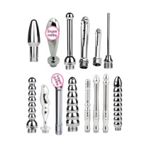 Metal anal irrigator womens washer vaginal posterior chamber enema washer pull beads anal plug adult SM alternative toys