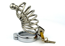 Metal chastity lock Penis JJ lock Male urethral plug chastity cage abuse Yang adult sex toys alternative toys