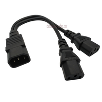 Pin character power cord one drag two C14 character male head turn 2 C13 letter socket character one minute two 30CM