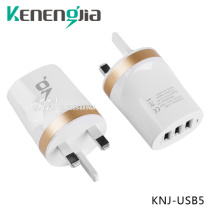 British standard Hong Kong version three USB Port mobile phone charging cable plug UK Singapore Malaysia KNJ-USB5