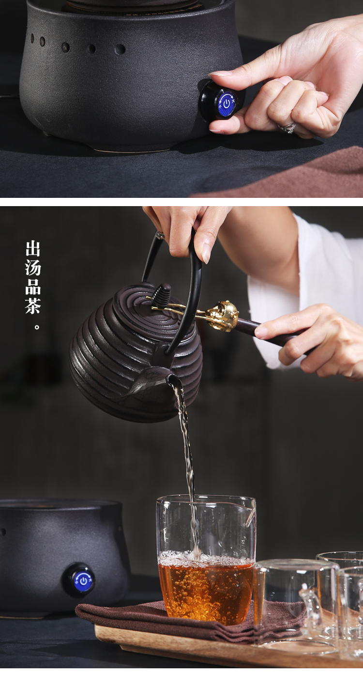 The Product electric porcelain remit TaoLu home cooked tea stove mini small cast iron tea pot, kettle black ceramic teapot suits for