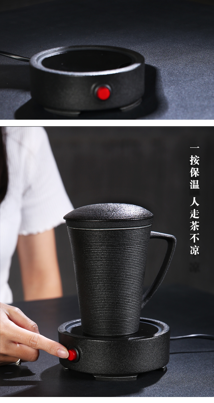 The Product porcelain sink coarse pottery thermostatic treasure porcelain cup warm cup insulation tea filter cup heating temperature milk cup mat