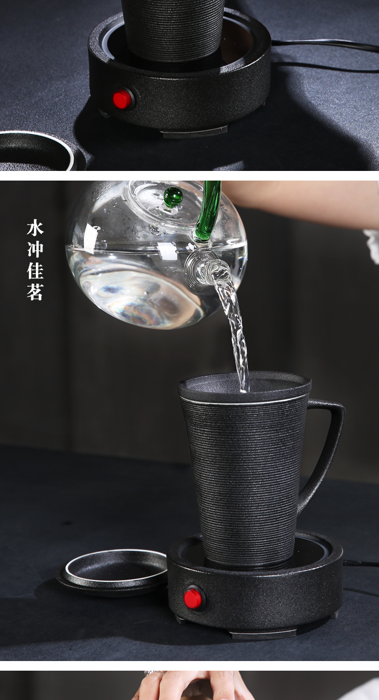 The Product porcelain sink coarse pottery thermostatic treasure porcelain cup warm cup insulation tea filter cup heating temperature milk cup mat