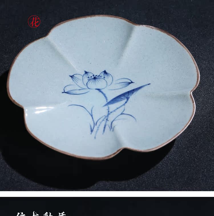 The Product cyber space antique glaze porcelain remit hand - made porcelain cup mat kung fu tea tea accessories heat insulation cup mat