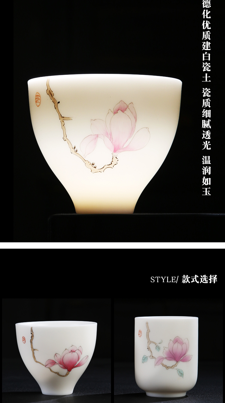 The Product white porcelain dehua porcelain remit built demand zen masters cup hand - made powder enamel glaze thin foetus sample tea cup single CPU