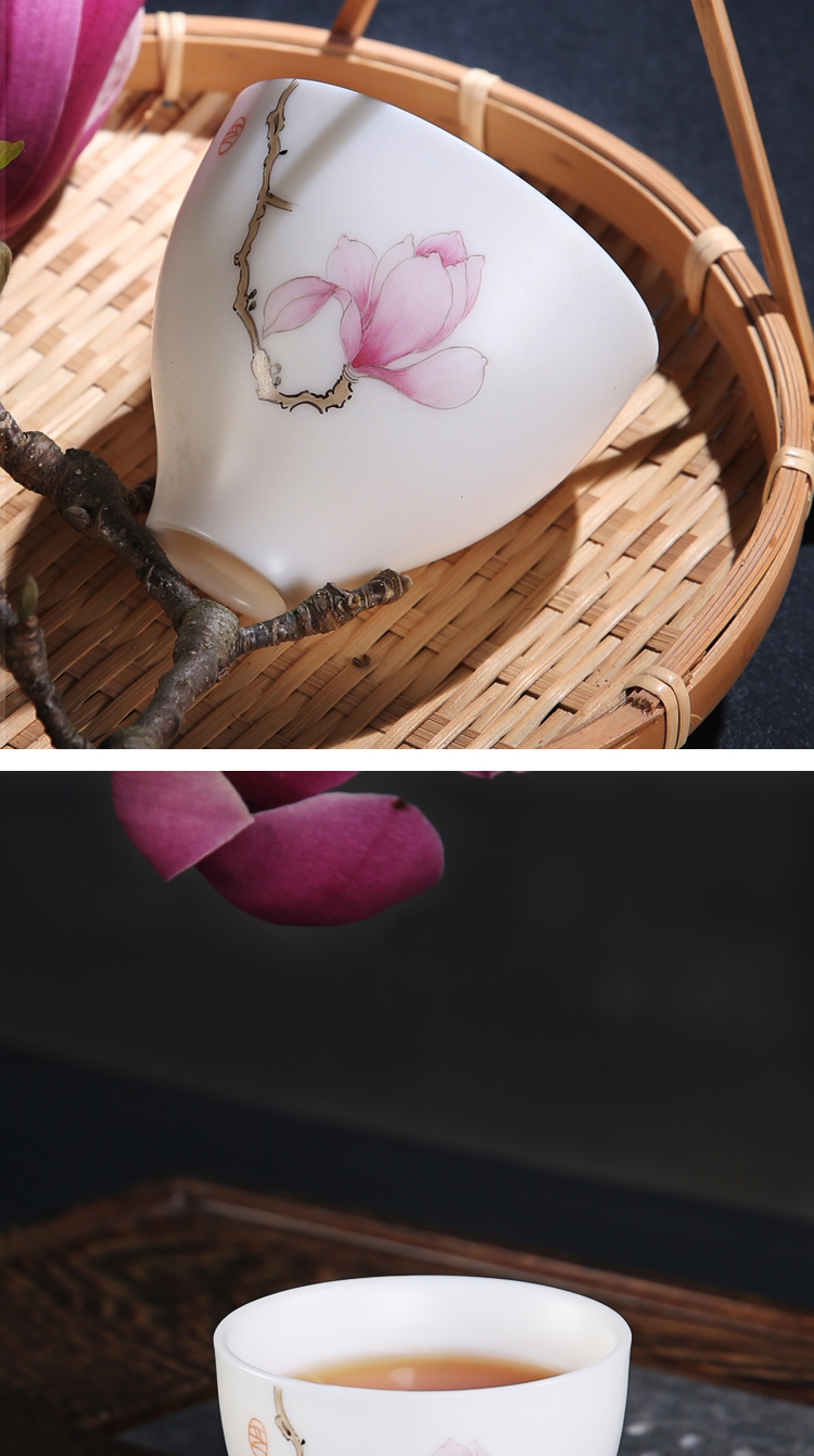 The Product white porcelain dehua porcelain remit built demand zen masters cup hand - made powder enamel glaze thin foetus sample tea cup single CPU