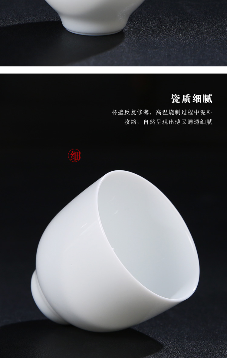 The Product dehua porcelain remit them thin body sample tea cup cup petals cup bell, home office, small tea cup tea gift box