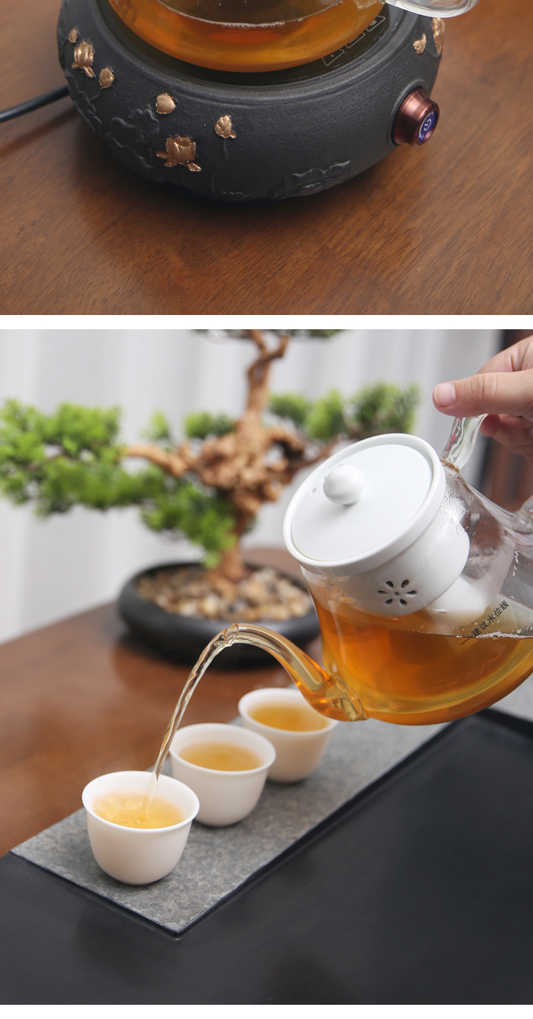 Beaming electricity TaoLu glass product porcelain sink, black pottery pot set of household heat resisting high temperature make tea kettle boil tea