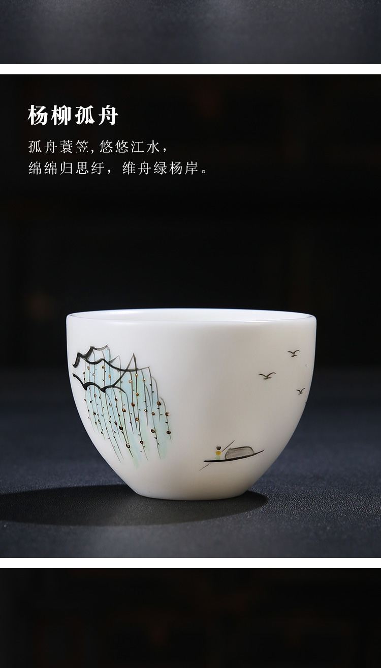 The Product porcelain sink masters cup single see colour sample tea cup white porcelain pure manual hand - made ceramic cups kung fu tea cup