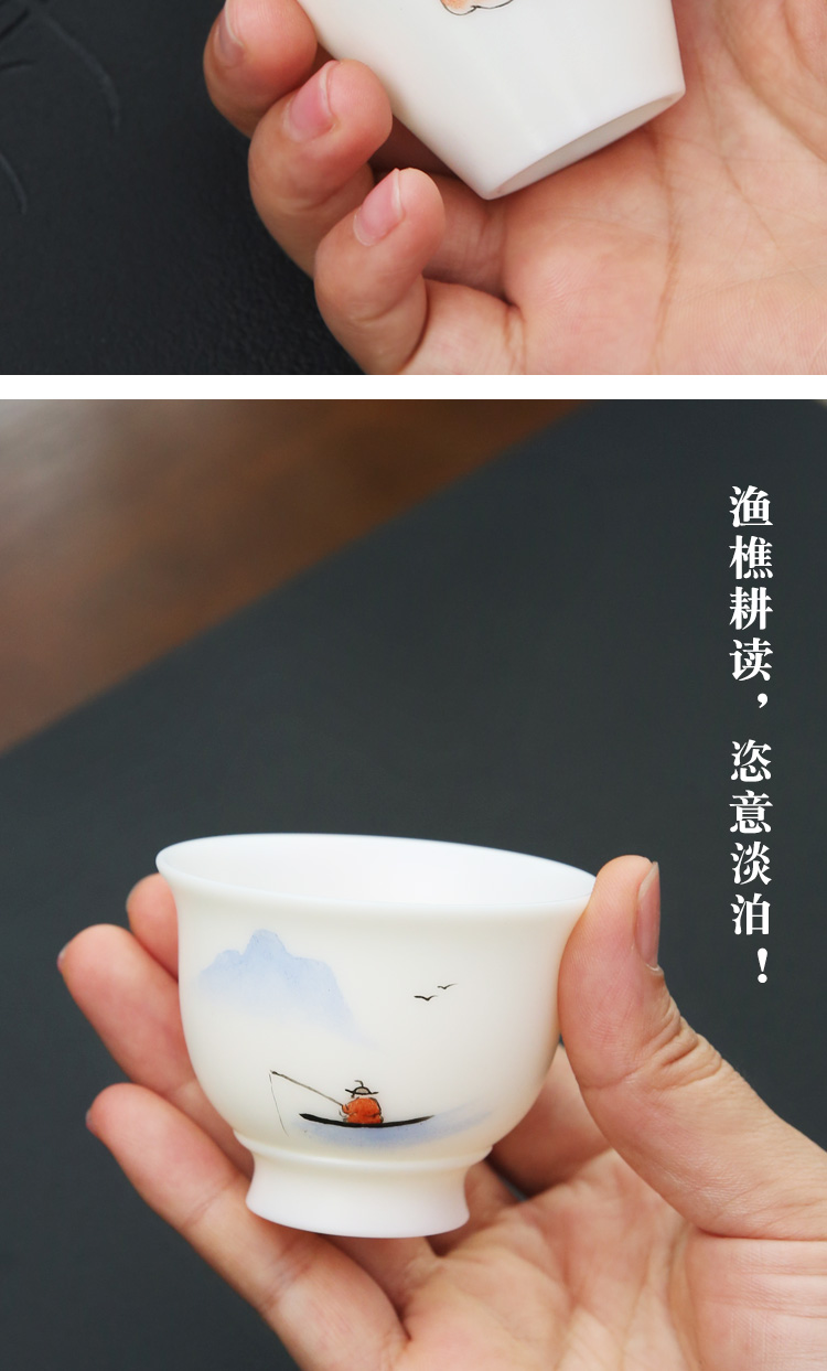 The Product teacups hand - made master cup dehua white porcelain porcelain remit sample tea cup private custom kung fu tea set ceramic cup