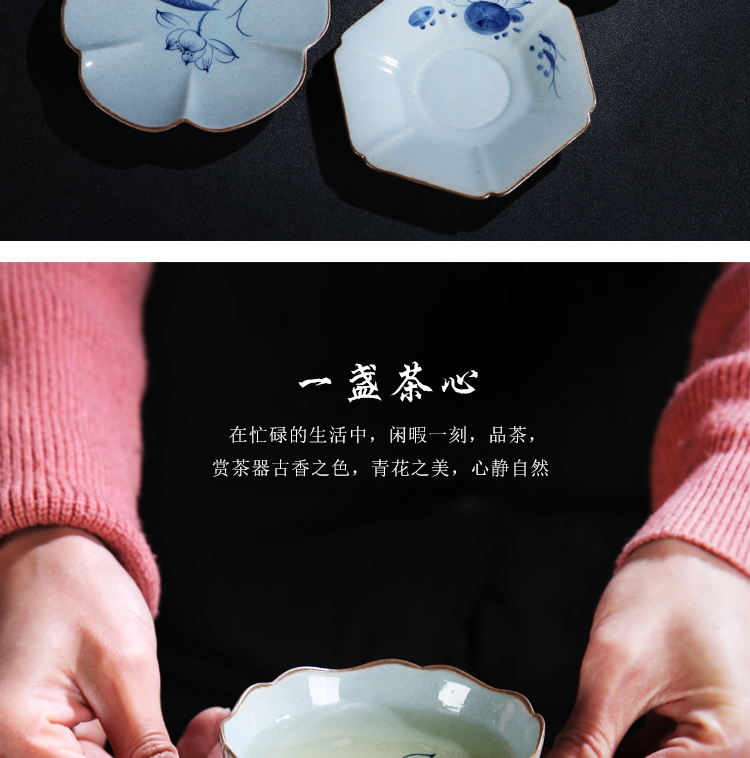 The Product cyber space antique glaze porcelain remit hand - made porcelain cup mat kung fu tea tea accessories heat insulation cup mat