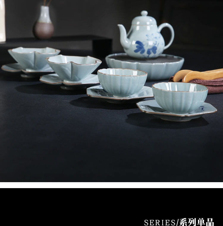 The Product cyber space antique glaze porcelain remit hand - made porcelain cup mat kung fu tea tea accessories heat insulation cup mat