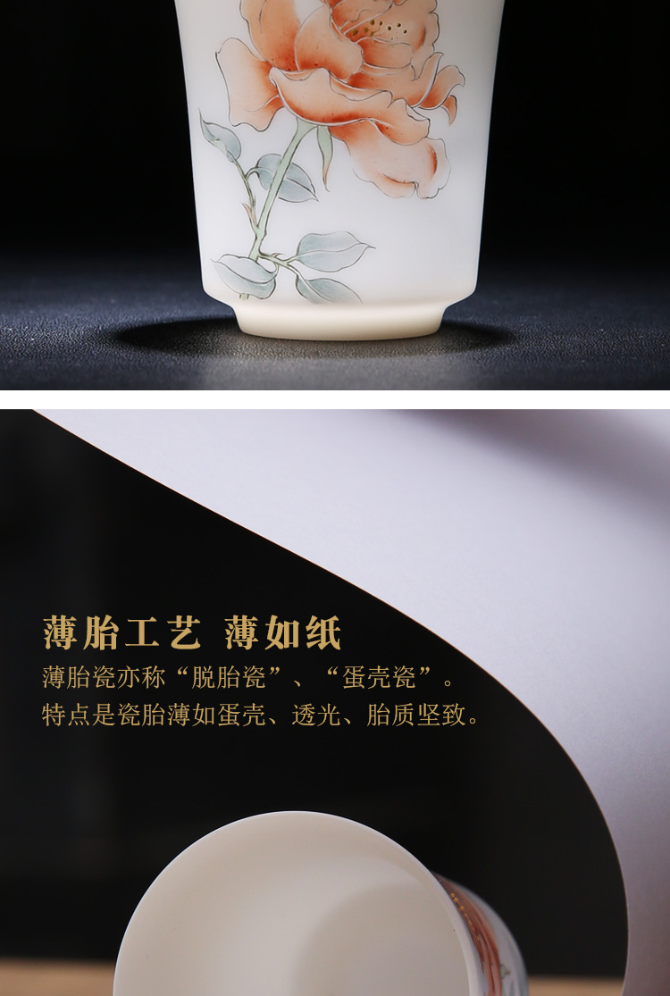 The Product single CPU dehua porcelain sink cup padding thin white porcelain, ceramic masters cup manual hand - made tea tea cup