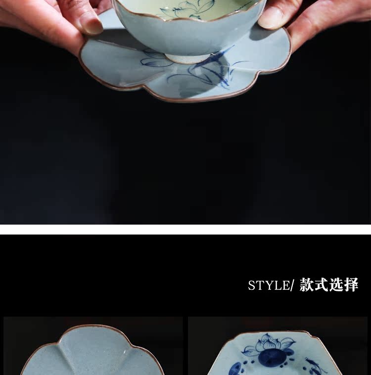 The Product cyber space antique glaze porcelain remit hand - made porcelain cup mat kung fu tea tea accessories heat insulation cup mat