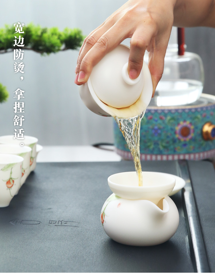 The Product porcelain sink only three tureen dehua white porcelain to large bowl ceramic tea cup private ordering tea set