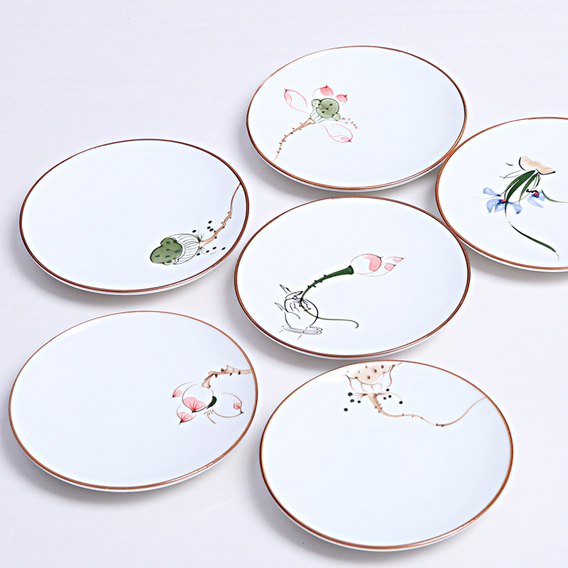 The Product up with porcelain remit hand - made ceramic cup mat small tea tray mat manual coloured drawing or pattern the tea taking tea tea accessories