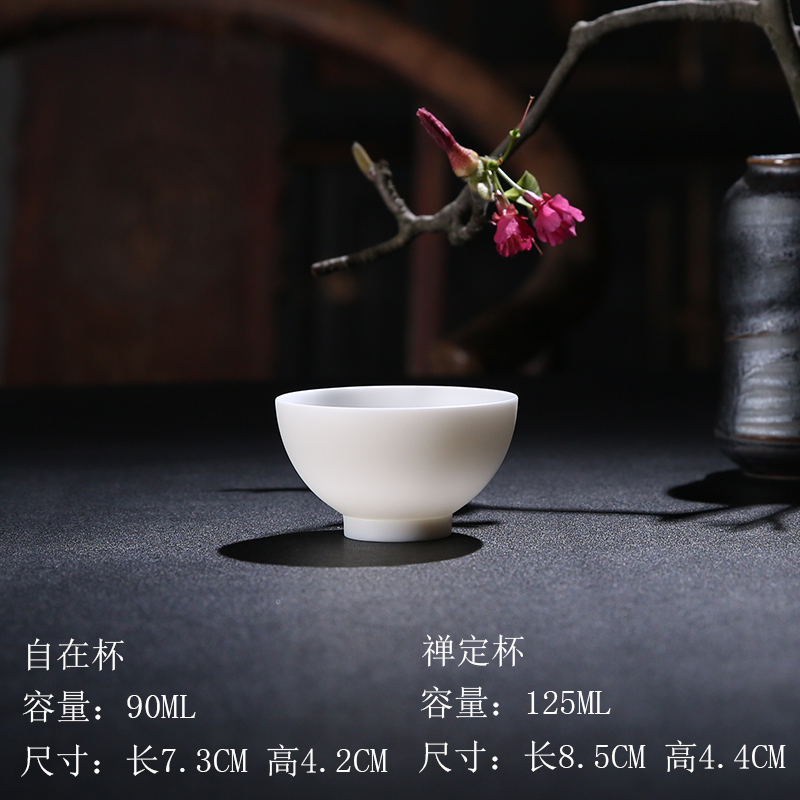 The Product dehua white porcelain cup white jade porcelain porcelain remit the master cup of personal tea sample tea cup not glaze undressed ore cup