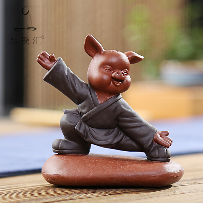 The Product porcelain sink chan, a young monk purple sand tea pet furnishing articles for its ehrs, lovely pig ceramic Buddha kung fu tea accessories