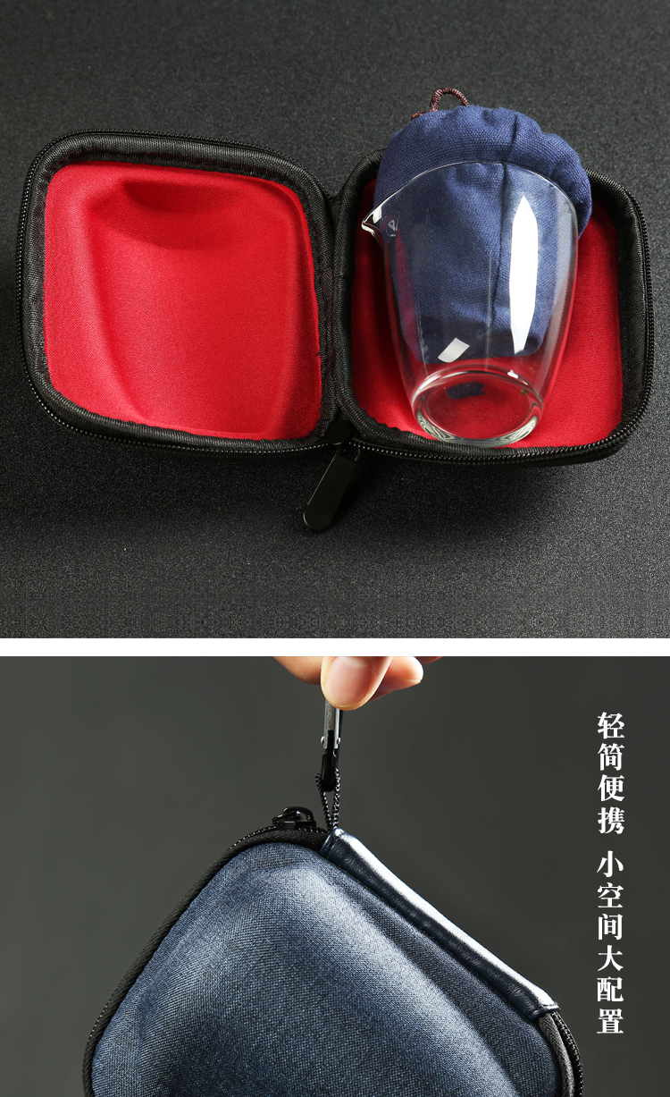 The Product celadon porcelain remit crack glass ceramic filtering kung fu tea set with a pot of portable travel two cup and glass cup