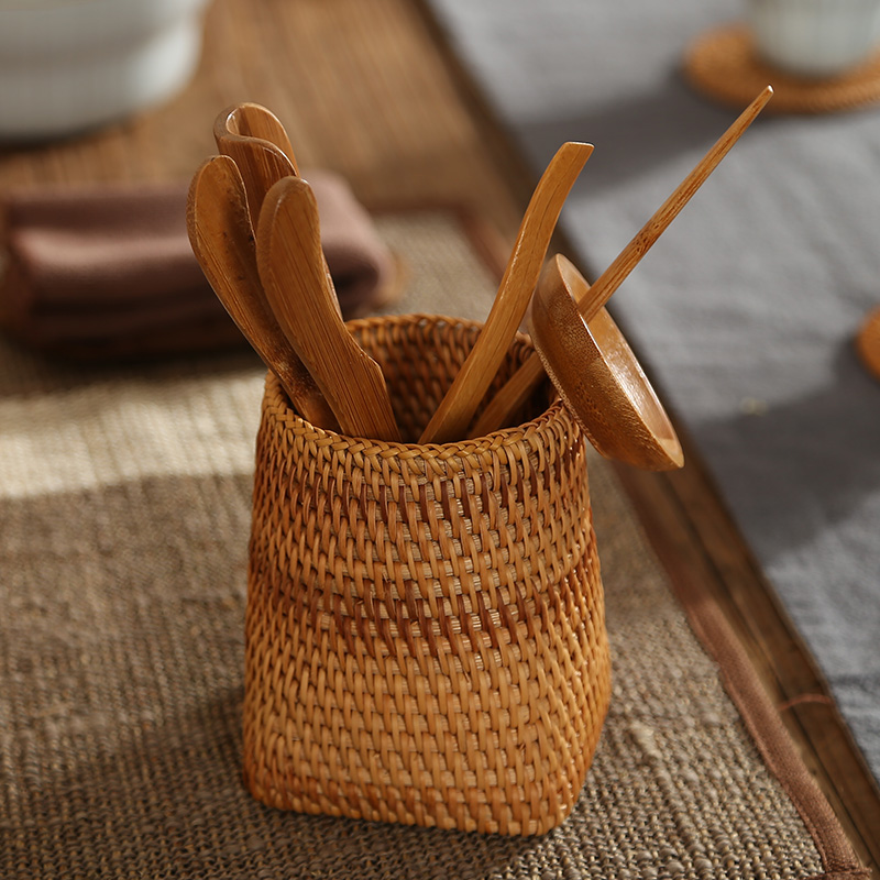 Porcelain remit the cane top service up six gentleman bamboo tea tea is ChaZhen ChaGa) teaspoon of tea tea accessories