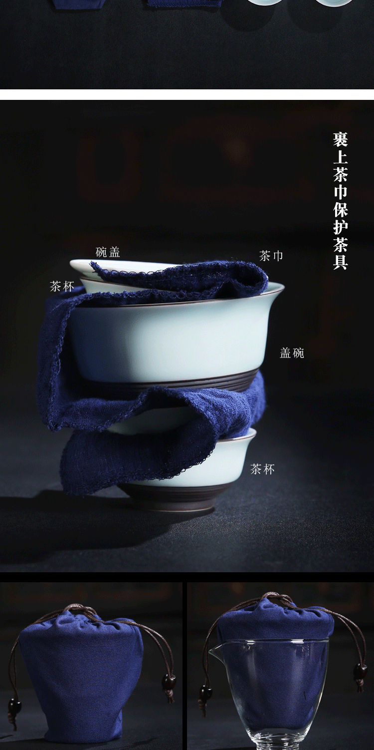 The Product is porcelain hui xuan wen zen tea set a tureen travel four cups of tea sets tureen crack cup enterprise customization