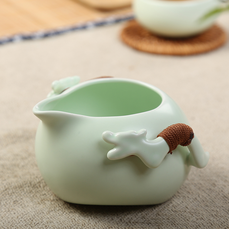 Black and white and green up porcelain remit tea fair ceramic cup points single tea tea tea container parts