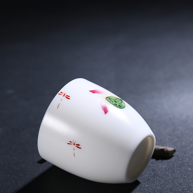 The Product porcelain sink white porcelain kung fu tea lotus rhyme straight koubei ceramic kung fu tea set personal cup master CPU