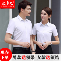 Professional Set Women 2020 Summer Temperament Shirt Mens Fit Business Dress Shirt Hotel Front Desk Overalls