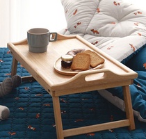 Corée du Sud * lit en bois avec une petite table pliable * table de pliage de plancher